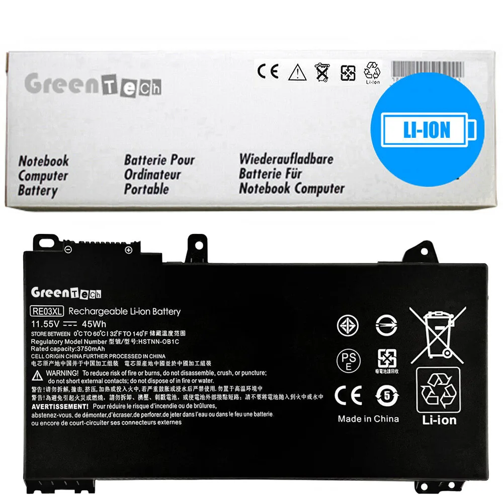 NShi NShi RE03XL laptop battery 11.55V 45WHR 3-cell black — product photo