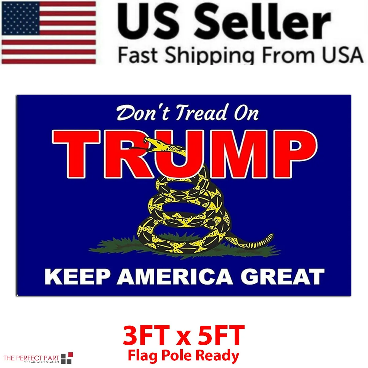 The Perfect Part The Perfect Part 2024 Trump Flag 3x5ft 9-Pack #9 Don't Tread On Trump — product photo