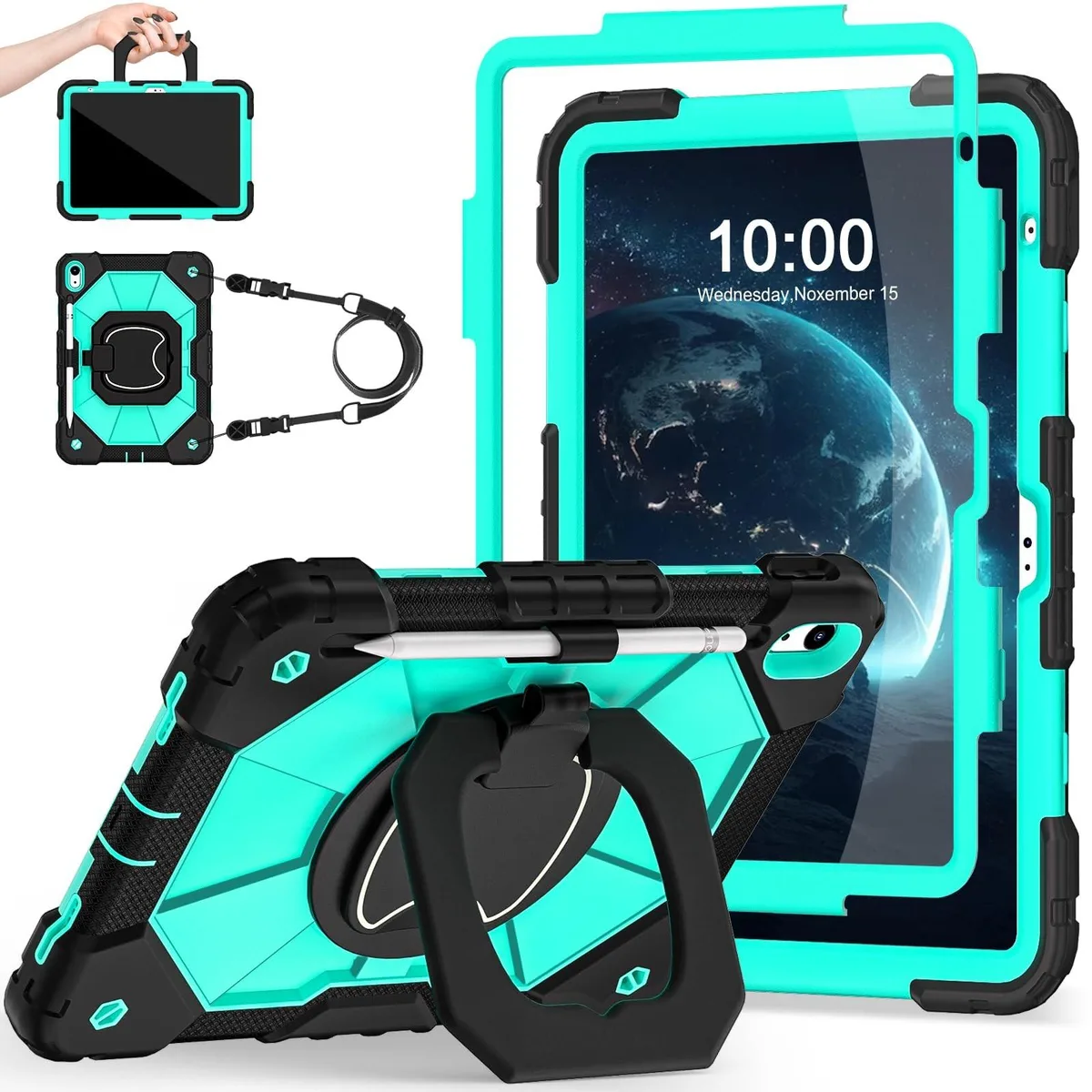 V2 Technologies V2 Technologies iPad 10th/11th Gen Case Black Mint 2 in 1 accessory — product photo