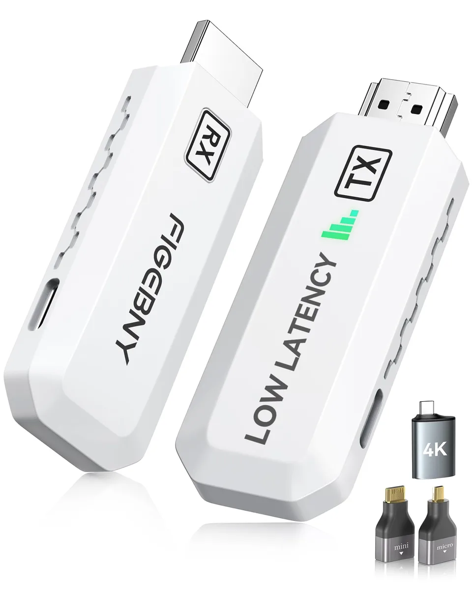  FIGEBNY Wireless HDMI TX/RX 4K Decode 1080P 165ft White Factory Integration — product photo