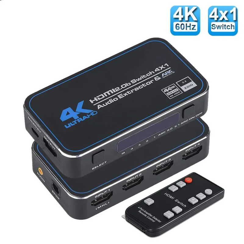 LUOM LUOM OZQ4 4×1 HDMI 2.0 audio switch 4K@60Hz — product photo