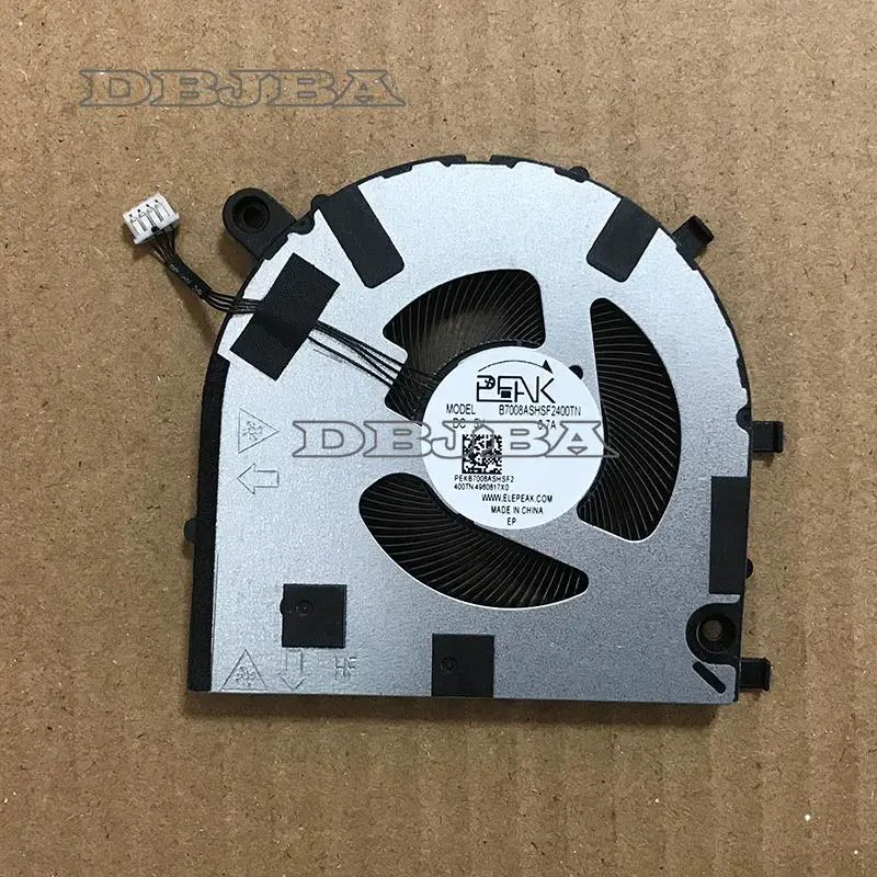 Small black laptop cooling fan with visible blades and wire lead