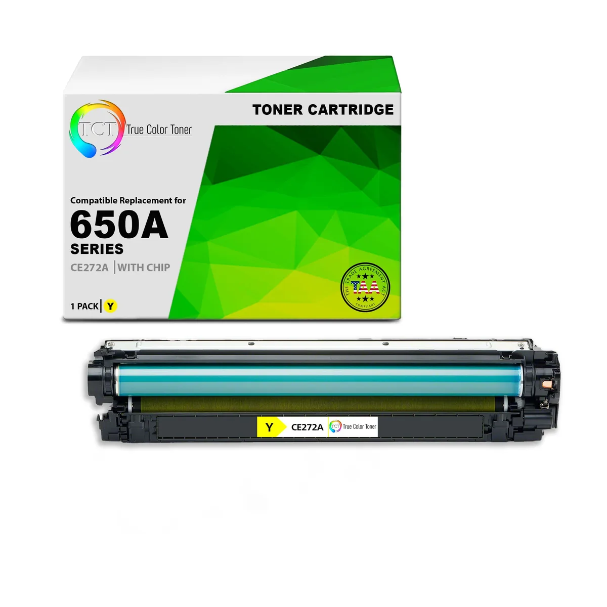 True Color Toner True Color Toner 650A Yellow Toner Cartridge CE272A 15000 Pages — product photo