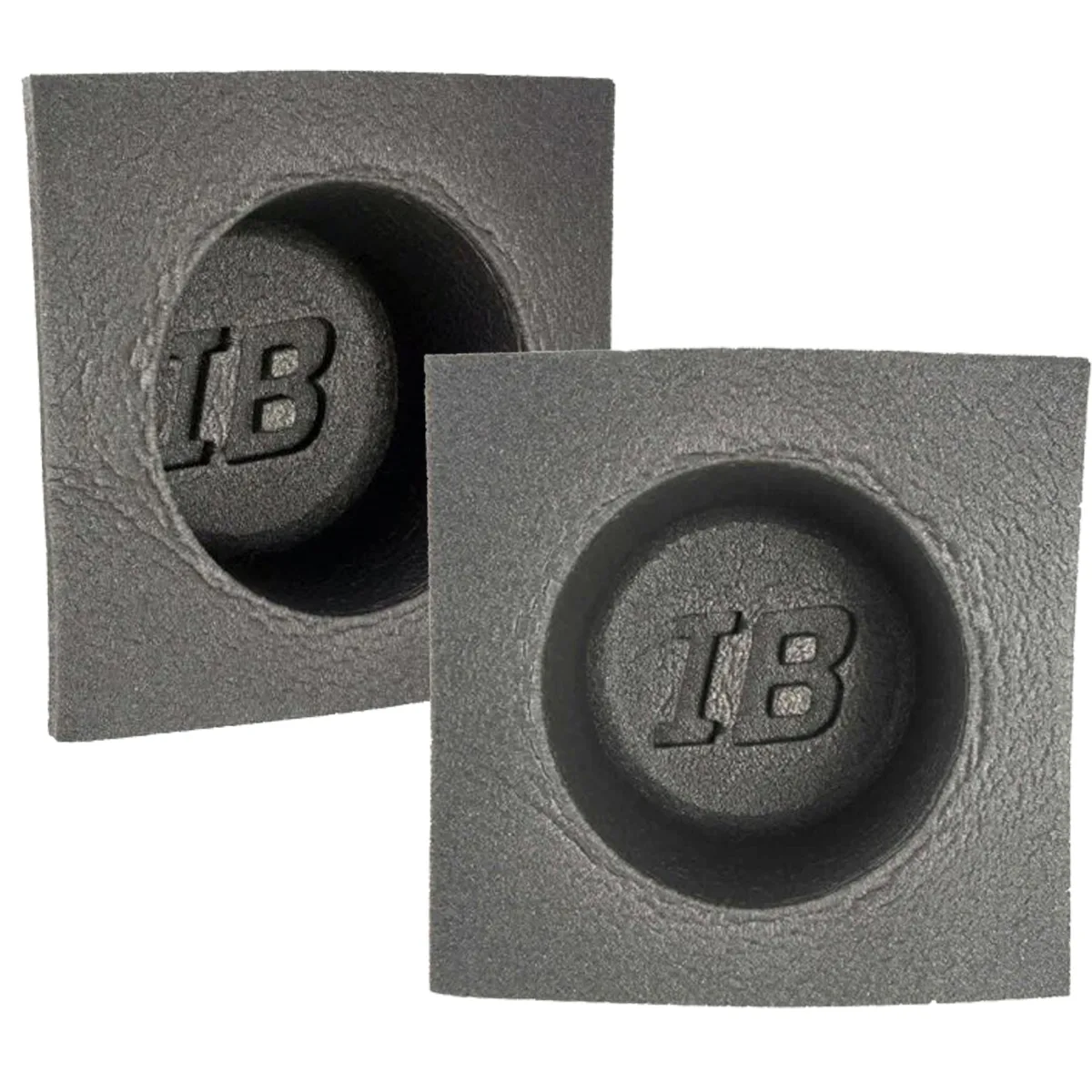 Pair of black shallow round 5 inch speaker baffles 122 mm diameter 56 mm deep
