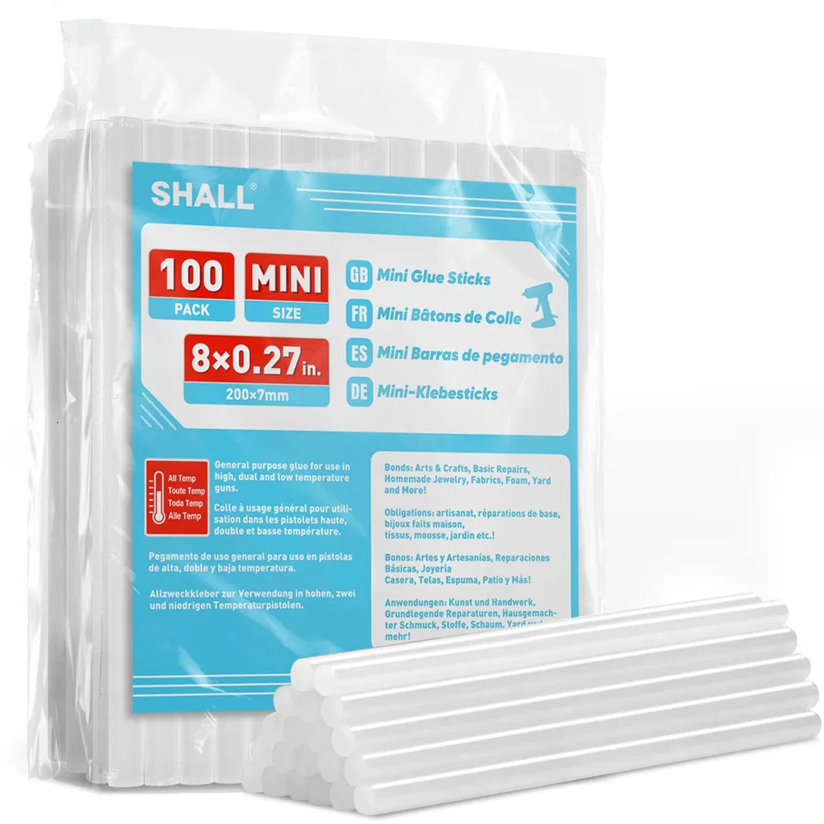  SHALL SH124002EU Glue Sticks 100-pack 0.27" x 8 — product photo