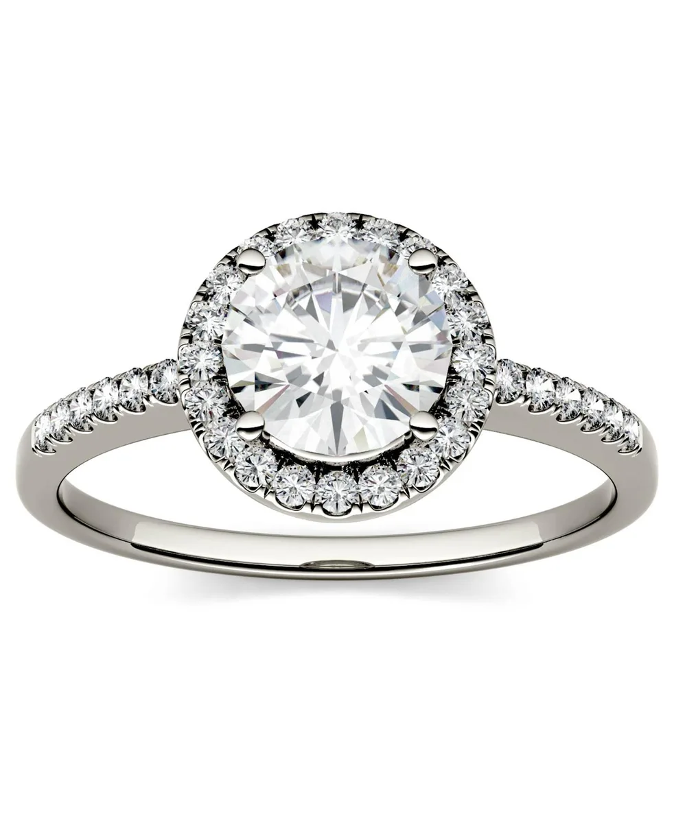 Charles &amp; Colvard Charles &amp; Colvard 6.5mm Round Moissanite Engagement Ring Size 6 1.30cttw DEW — product photo