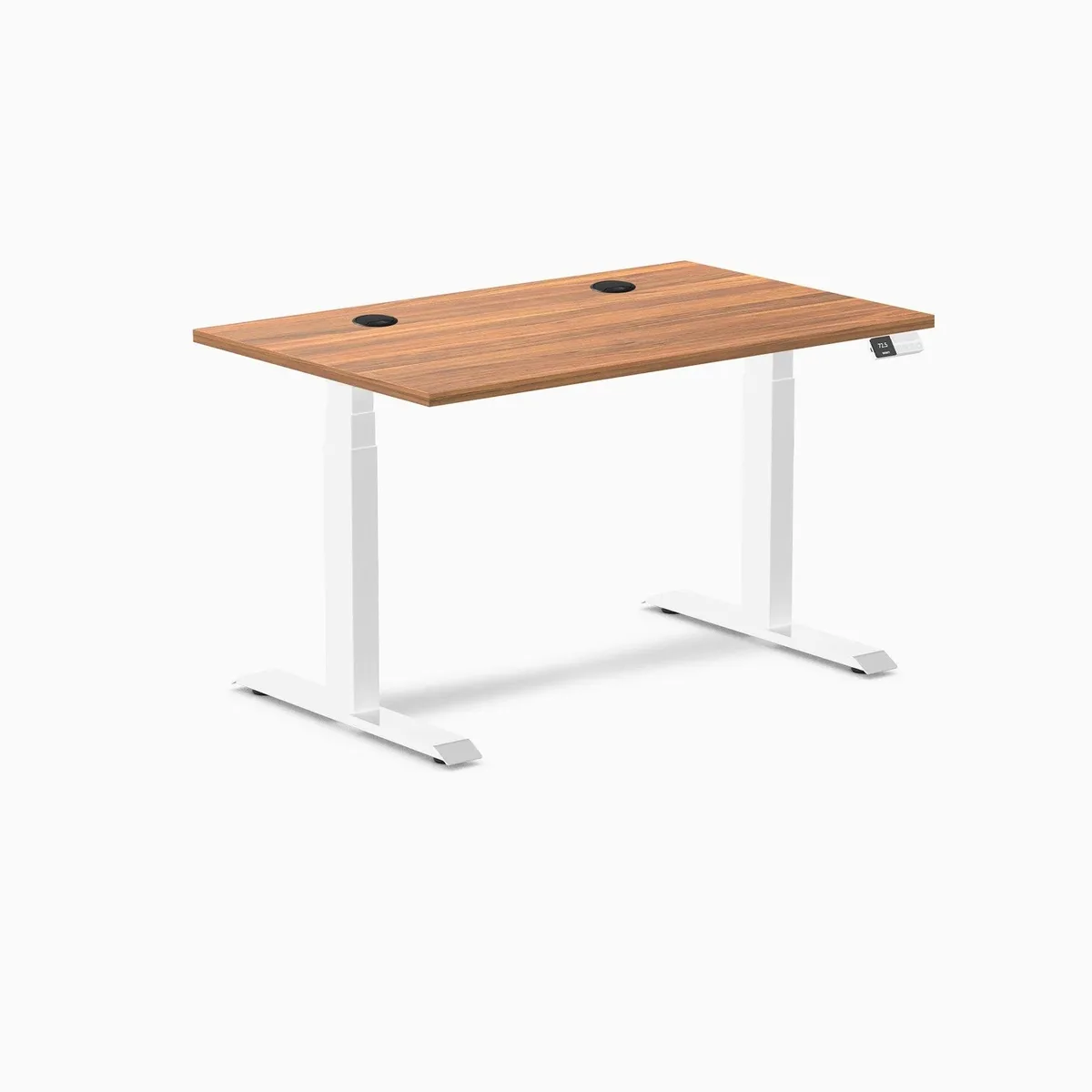 Desky Desky Dual Laminate Sit Stand Desk Prime Oak White 47.2 x 29.5 in — product photo
