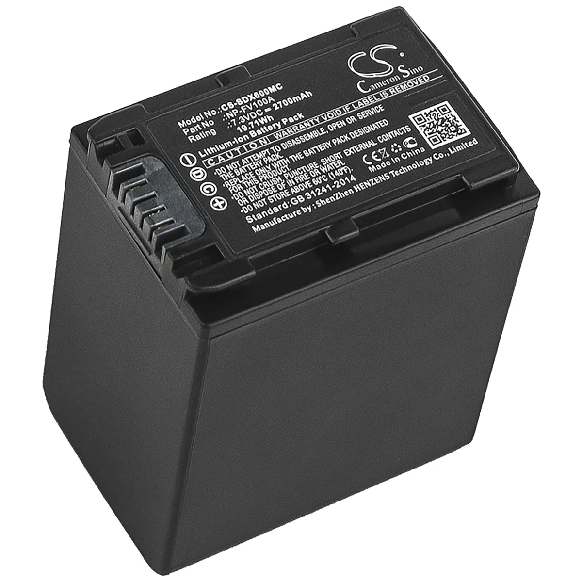 Cameron &amp; Co Cameron &amp; Co DS-CS-SDX600MC 7.3V 2700mAh camera battery — product photo