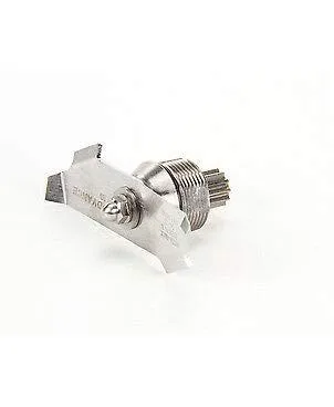 Stainless steel Vitamix blade assembly on white background