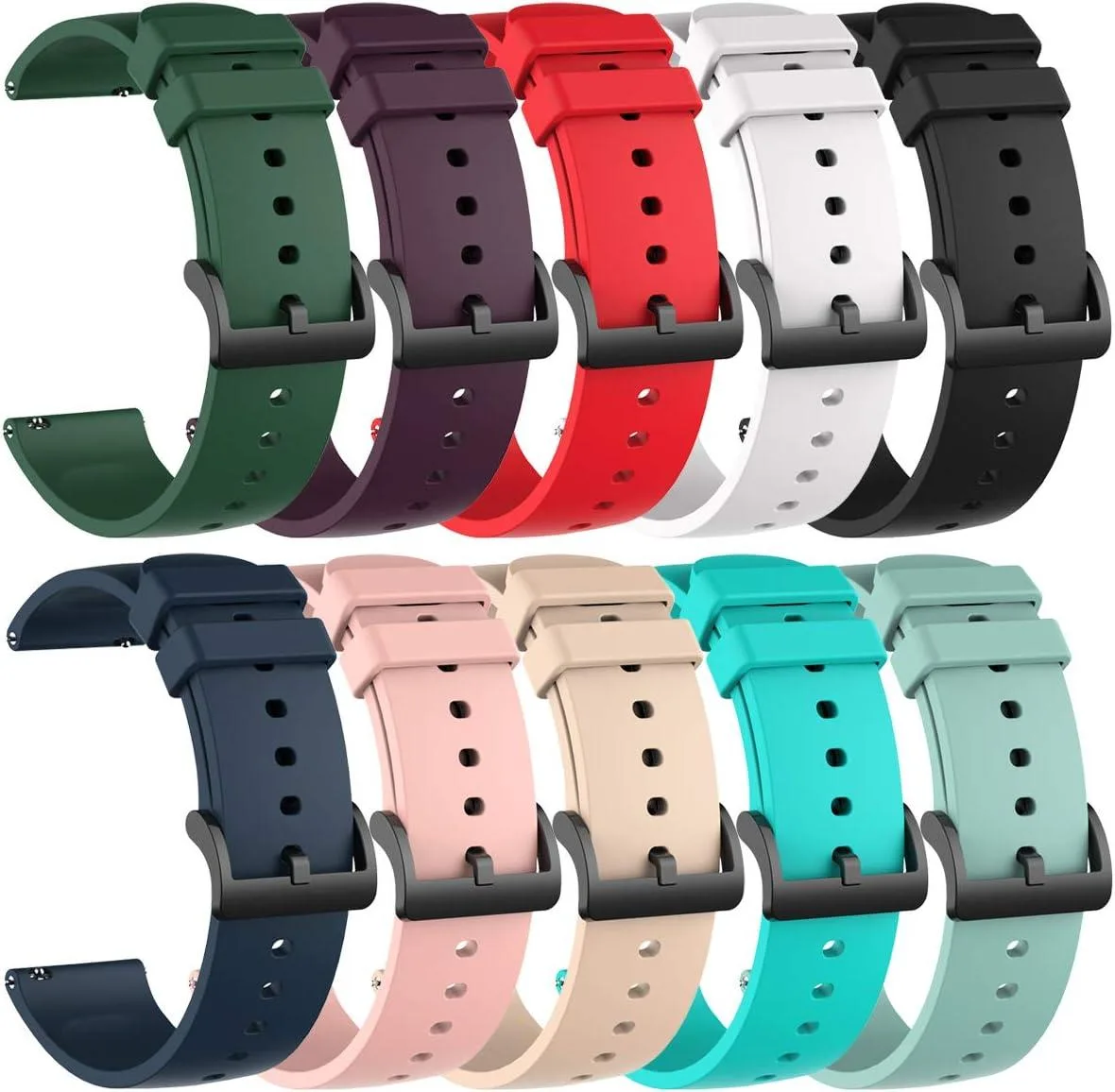 ETEIZU ETEIZU 10 Pack Silicone Bands 20mm Amazfit Compatible Accessory — product photo