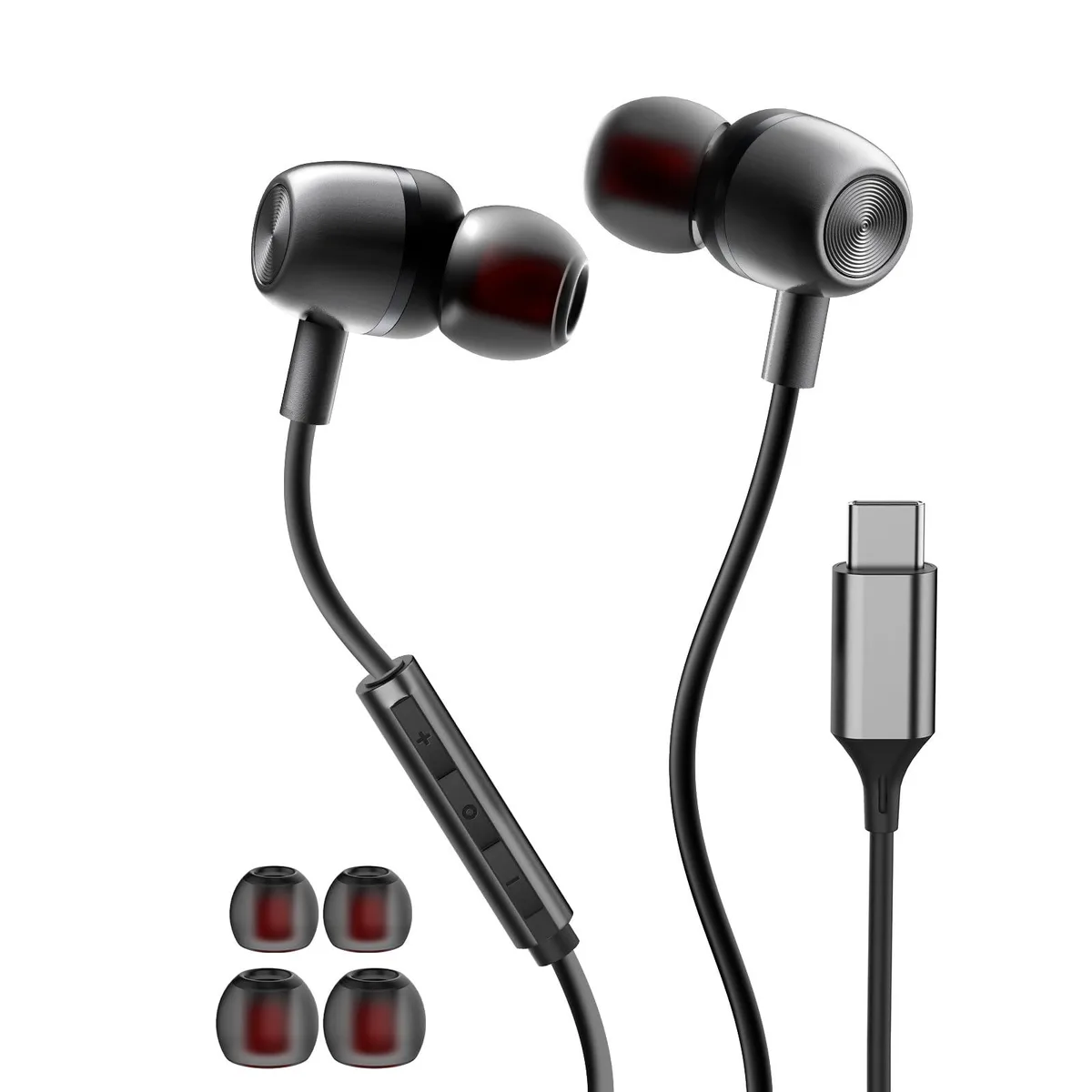  Plantronics A1 USB-C wired headset, 8 mm driver, 32 ohm, 18 Hz-20 kHz, 100 dB, in-line volume control — product photo