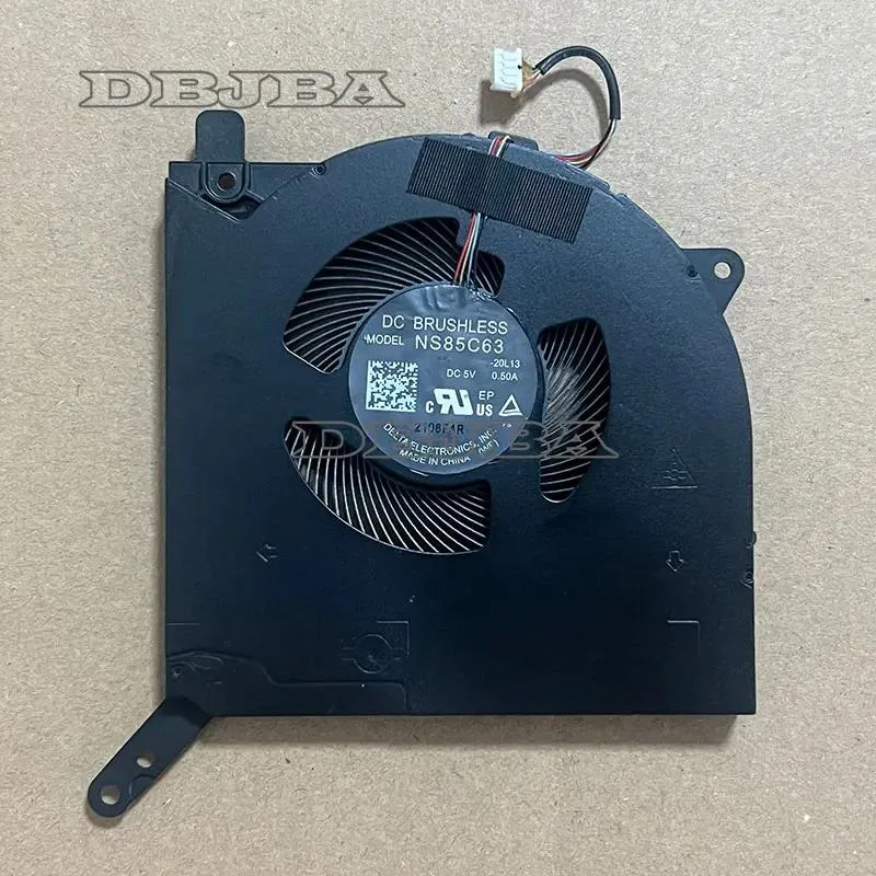 Small black laptop cooling fan with cable and connector