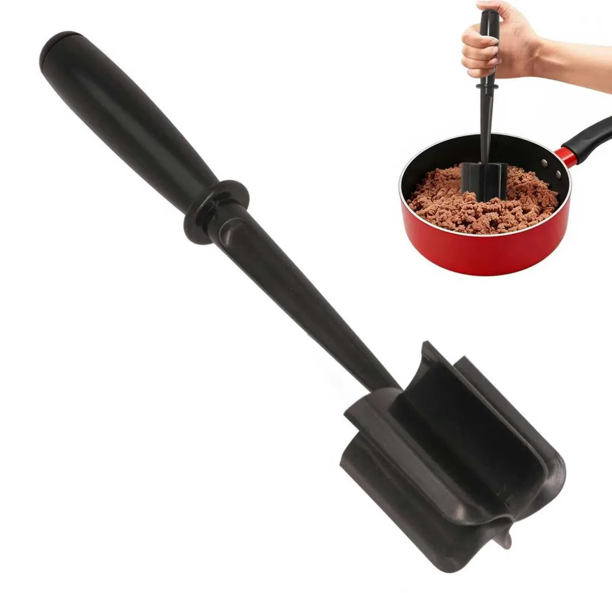 Black nylon five-blade meat chopper with ergonomic handle