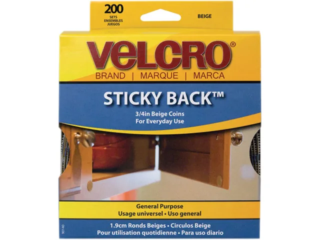 Velcro Velcro 90140 Hook and Loop Dot Fasteners 200/Roll Beige — product photo