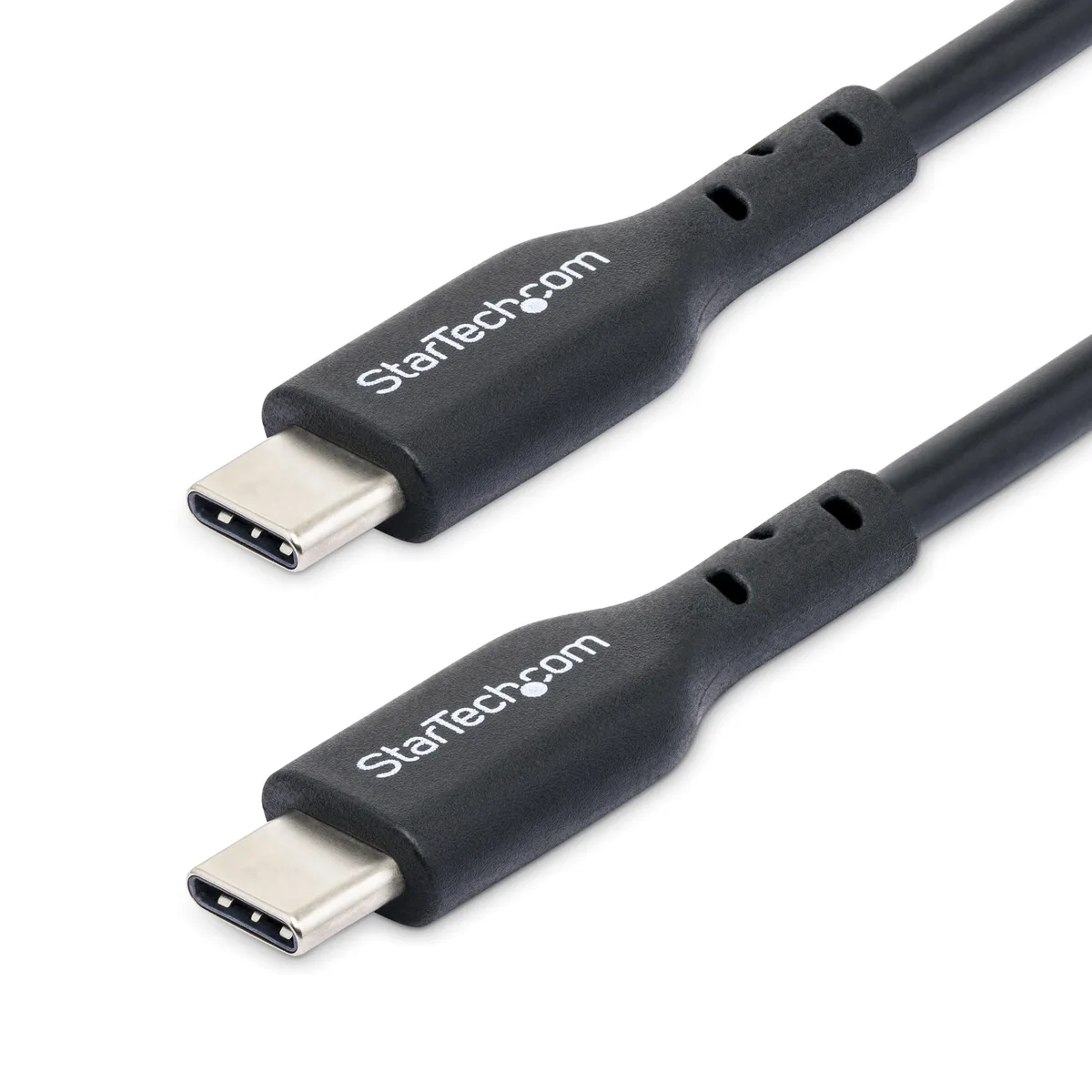 Black USB-C to USB-C cable, 1m length, TPE jacket, male connectors