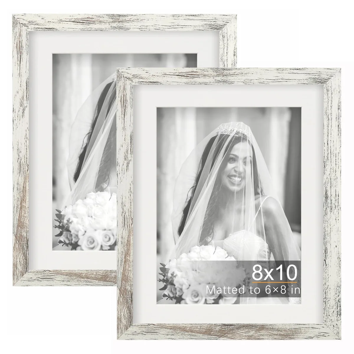 TOFOREVO 8x10 Distressed White Wood Frames 2 Pack 26 in — product photo