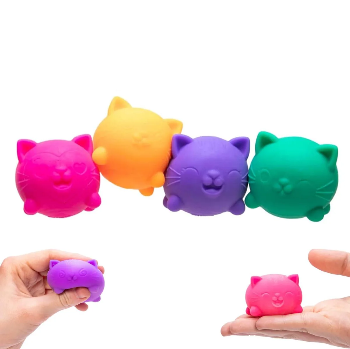  4pcs Cool Cats Squishy Sugar Ball Designs Stress Balls — product photo