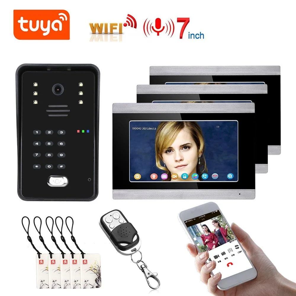 visiPower visiPower 7" WiFi RFID Video Intercom Kit 1 Doorbell 3 Monitors — product photo