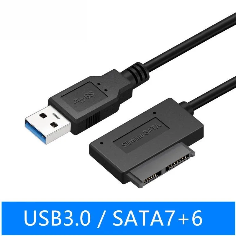 HETAI Digital Technology Co.,Ltd HETAI Digital Technology Co.,Ltd USB 3.0 to Slimline SATA 13Pin Adapter Cable 0.25m Black — product photo