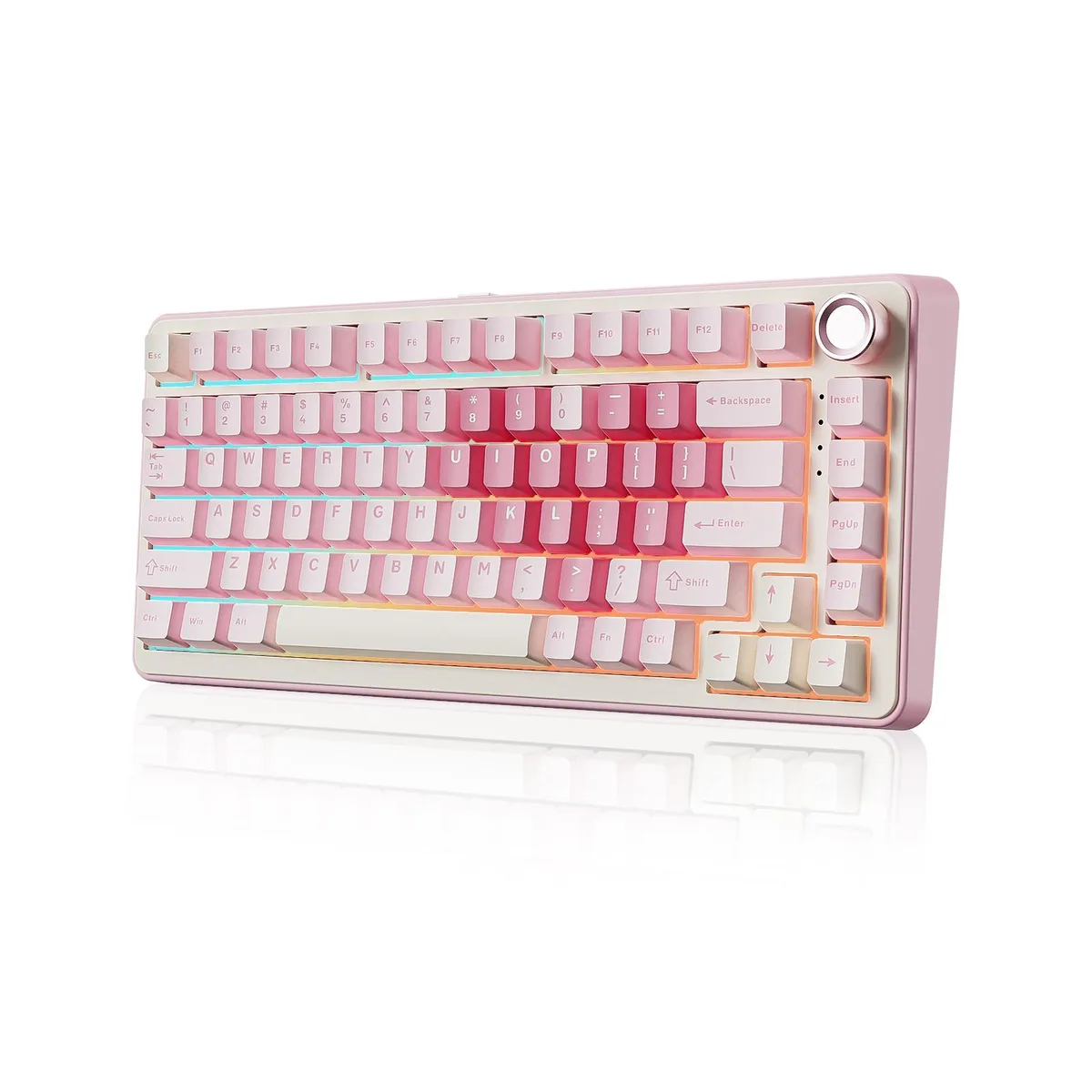 YUNZII YUNZII B75 PRO Wireless Mechanical Gaming Keyboard 75% Knob Pink Cocoa V2 Switch — product photo