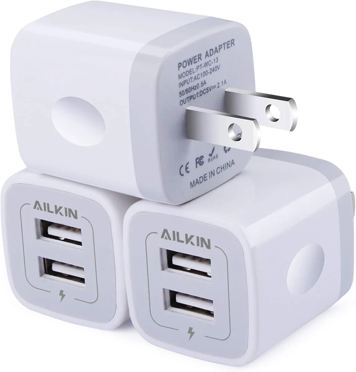 BASEUS BASEUS 3Pack 2-Port USB Wall Charger 5V 2.1A AC Adapter — product photo