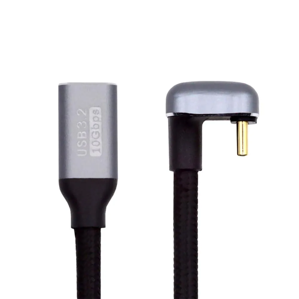 Vszerda Vszerda USB 3.1 Type-C Male to Female Cable 1.0 m 10 Gbps 100 W Opposite U Shape Back Angled — product photo