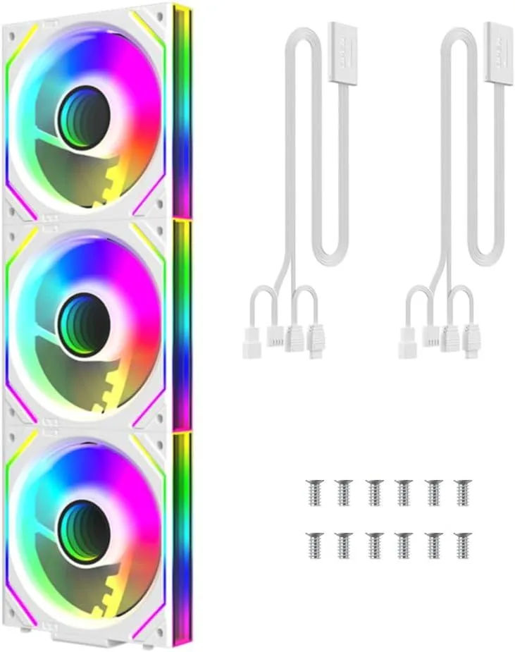 BFKK BFKK UNI Fan 120mm White Edition Infinity Mirror ARGB PWM 3 Pack — product photo