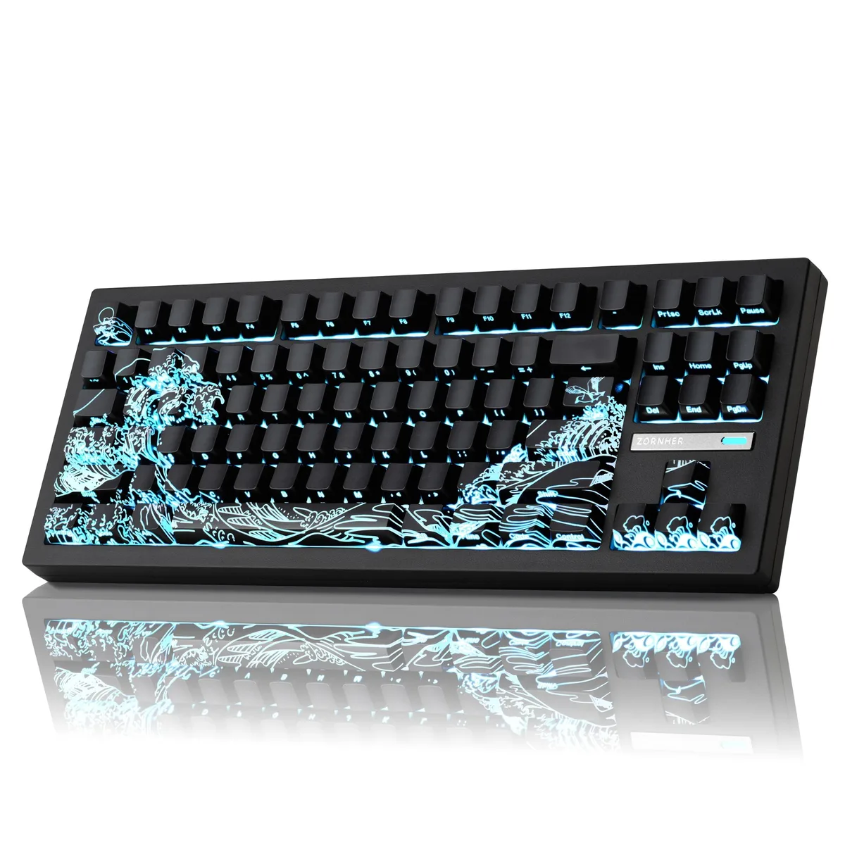ZORNHER ZORNHER ZH870 80% Wireless Mechanical Gaming Keyboard Wave of Kanagawa Version — product photo