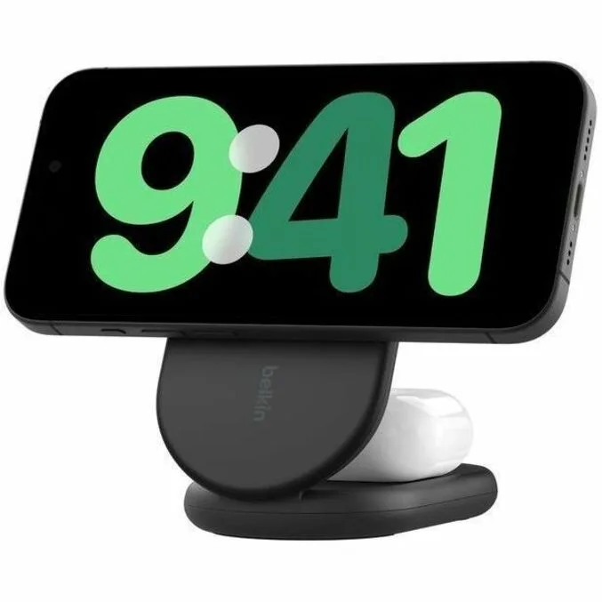 Belkin Belkin WIZ028ttBK 2-in-1 Magnetic Foldable Wireless Charger 15W Black — product photo