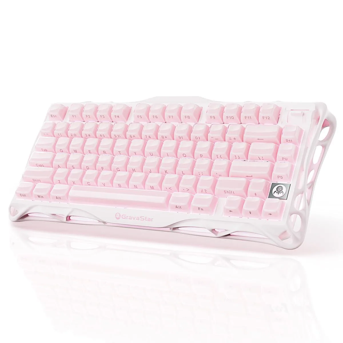  GravaStar Mercury K1 75% Pink Wireless Gaming Keyboard, Aluminum Alloy, Gasket Hot-Swap, Linear Switches, RGB — product photo