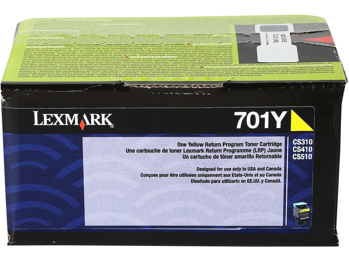 Lexmark Lexmark 70C10Y0 Yellow Toner Cartridge 1000 Pages — product photo