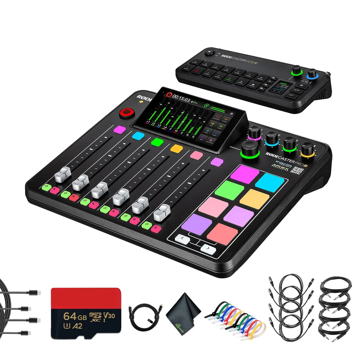 RODE Microphone RODE RODECaster Pro II + Video Console Bundle 64GB 76dB 10ft — product photo