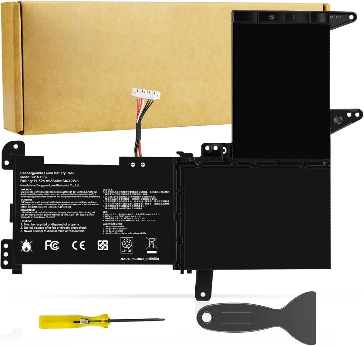 PISKEKAT PISKEKAT B31N1637 11.52V 42Wh 3-cell laptop battery — product photo