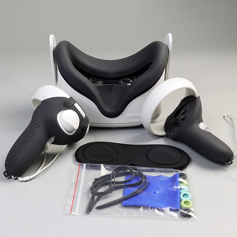 SOVAWIN SOVAWIN Protective Cover Set for Oculus Quest 2 Controllers, Black — product photo