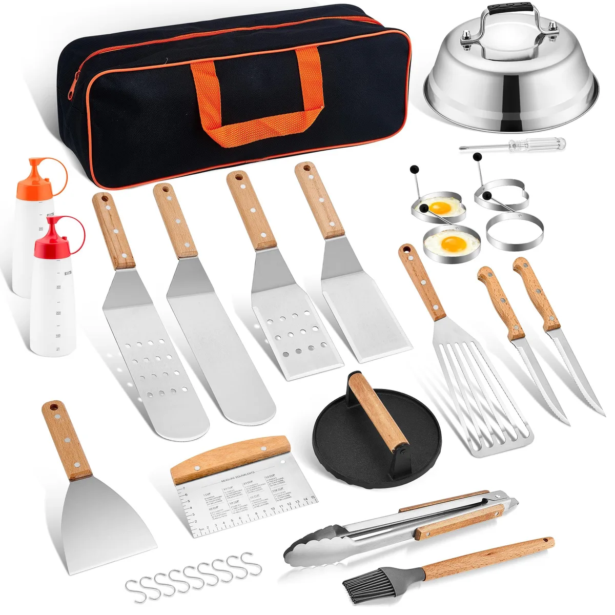 HaSteeL Griddle Accessories Kit, 20 Pcs with 9in Melting Dome — product photo