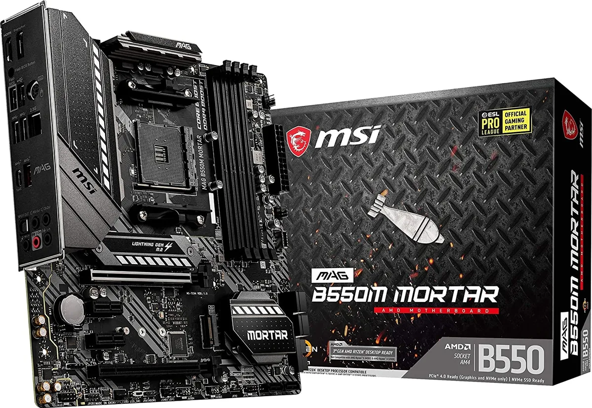 MSI MSI MAG B550M MORTAR AMD motherboard AM4 DDR4 PCIe 4.0 SATA 6Gb/s M.2 Micro-ATX — product photo