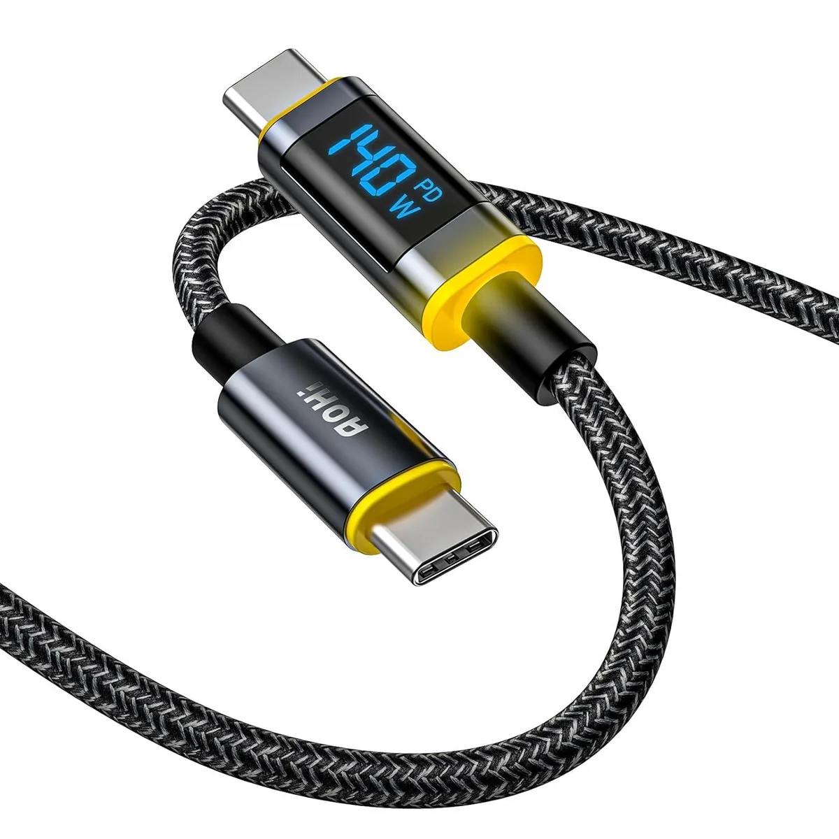 Zell Electronics Zell Electronics 140W USB-C to USB-C Cable with Display, 4ft — product photo
