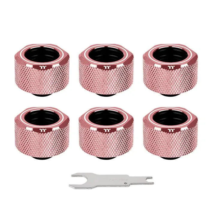 Thermaltake Thermaltake Pacific C-Pro 16mm PETG Compression Fittings Rose Gold 6-Pack — product photo