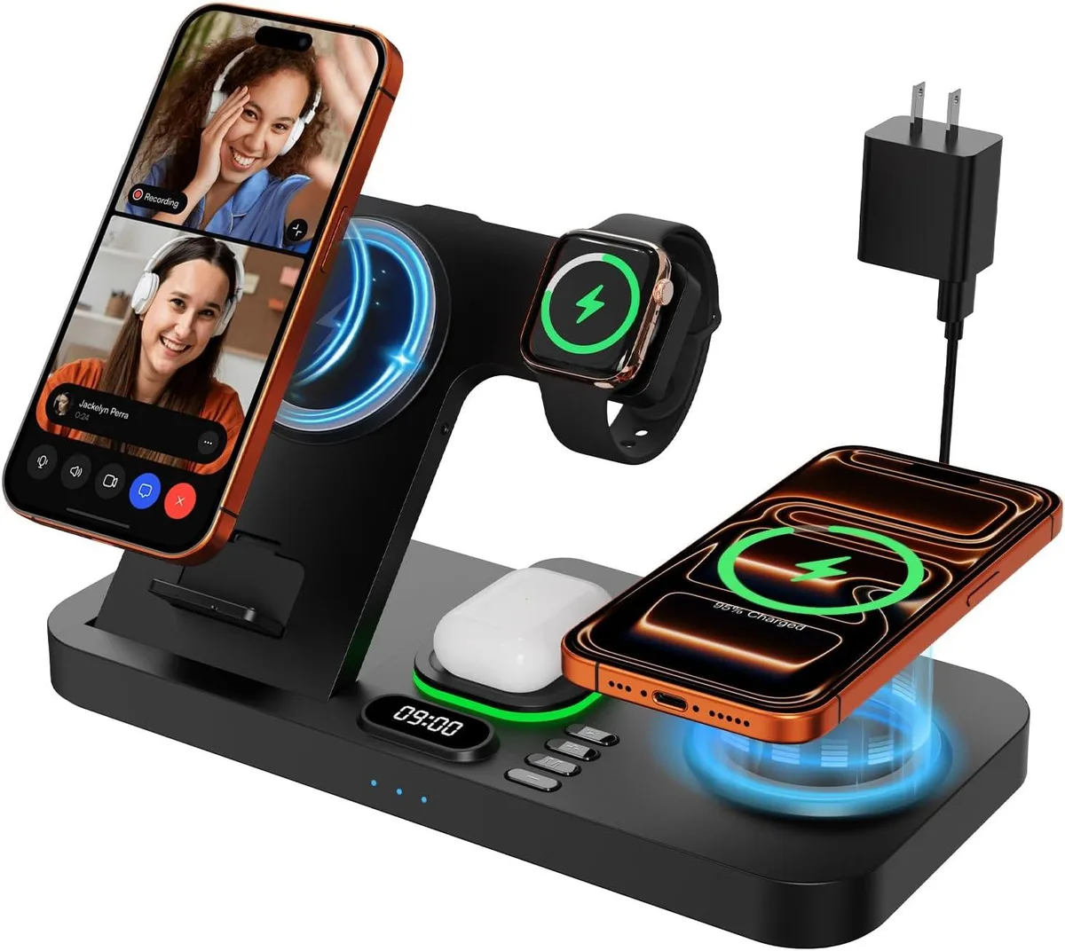 Luisport Luisport Dual Phone Magnetic Wireless Charger Black — product photo