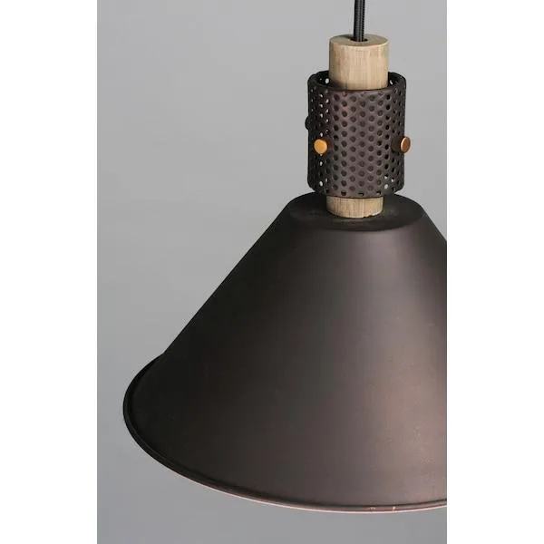 Maxim Mfg. Maxim Mfg. Tucson 1-Light 11.25" Wide Bronze Weathered Wood Pendant — product photo
