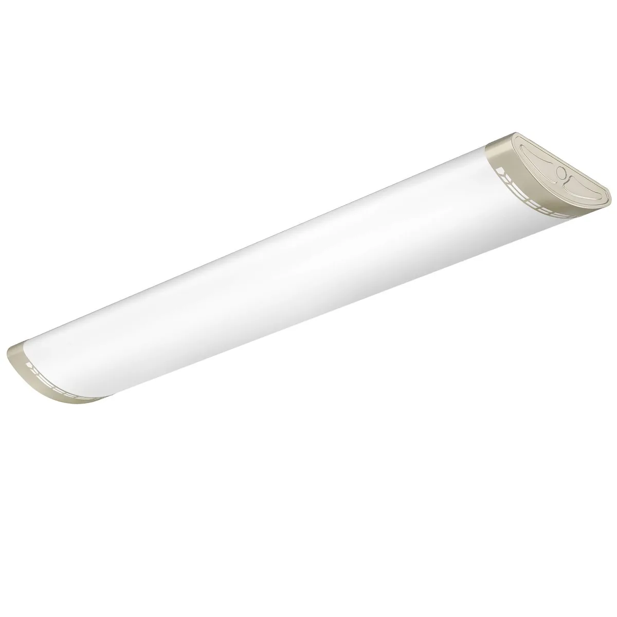 White 4-foot flush-mount LED light kit with clear prismatic diffuser, 40W 4800lm 4000K