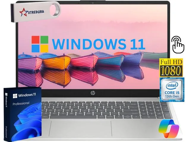 HP HP 15-FD 15.6" FHD Touchscreen Business&amp;Home Laptop i5-1334U 12GB 512GB Windows 11 Pro Xtredura — product photo