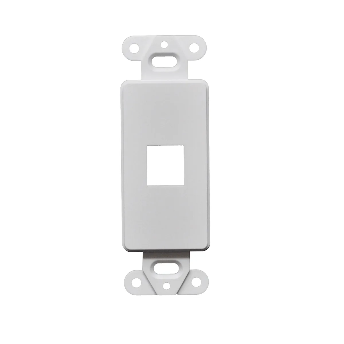 Fifty white single-port keystone wall plates with smooth curved edges