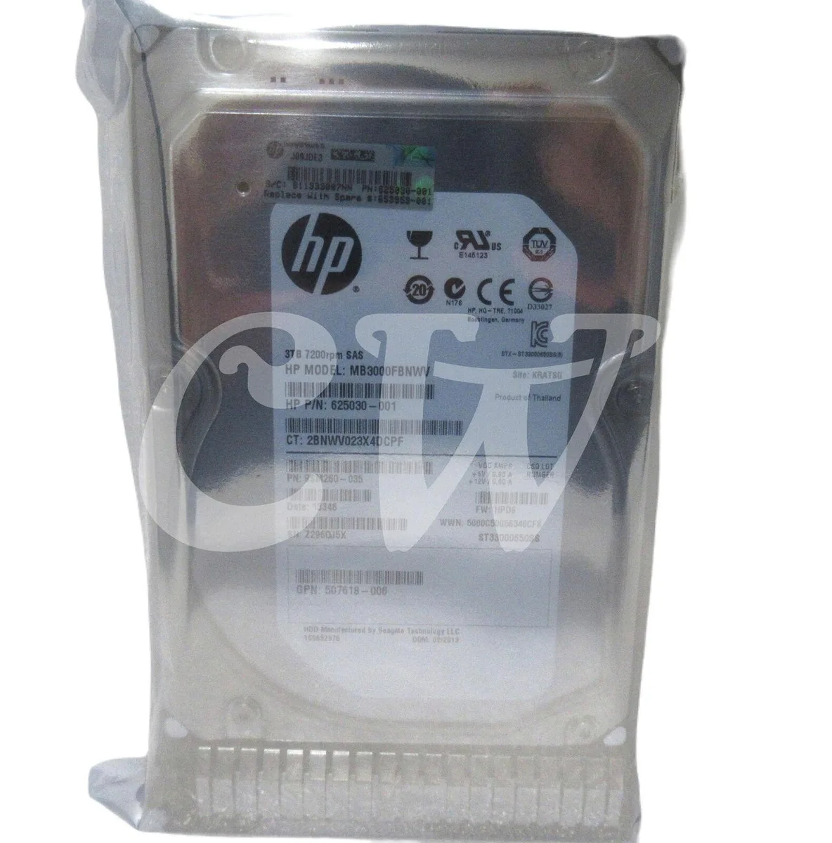 HP HP MB3000FBNWV 3TB 7.2K RPM 6Gbps 3.5" SAS internal hard drive — product photo