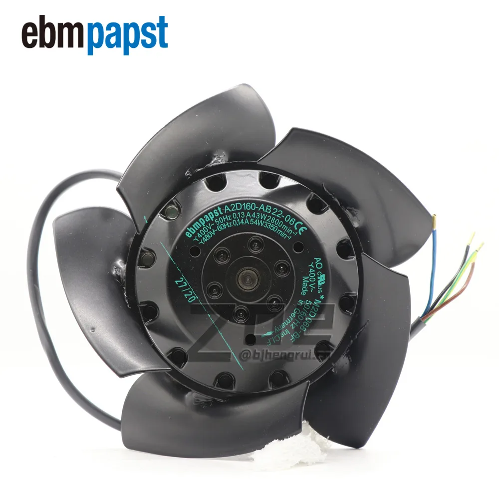 Ebm-Papst Ebm-Papst A2D160-AB22-06 400V/480V 2800/3350min-1 43/54W industrial cooling fan — product photo