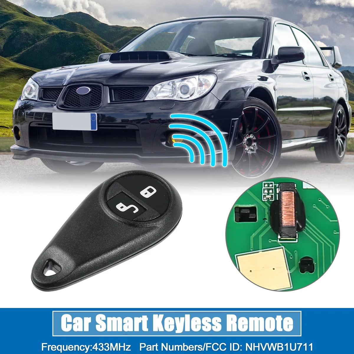 Unique-Bargains Unique-Bargains 2 Button Proximity Key Fob NHVWB1U711 433MHz Subaru Forester Impreza 2005-2008 — product photo