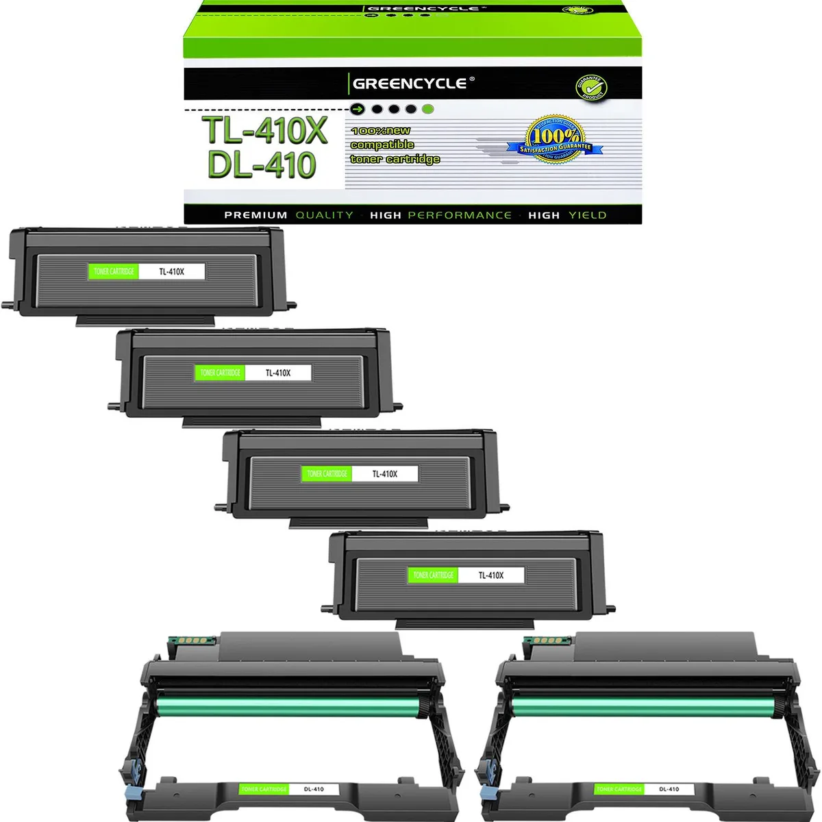 GREENCYCLE GREENCYCLE 4-Pack TL-410X Toner &amp; 2-Pack DL-410 Drum for Pantum — product photo