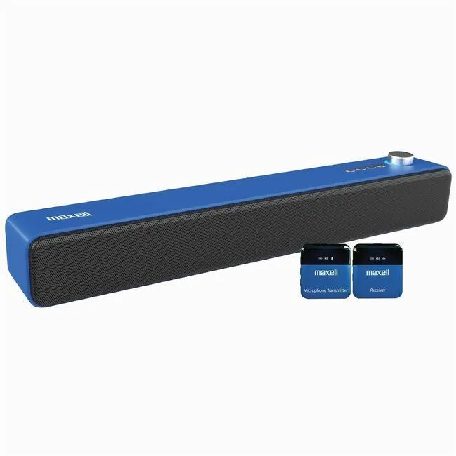 maxell maxell VAS-1 2.0 Bluetooth Sound Bar 3 W RMS Blue Black Floor Standing 20 kHz Rechargeable USB — product photo