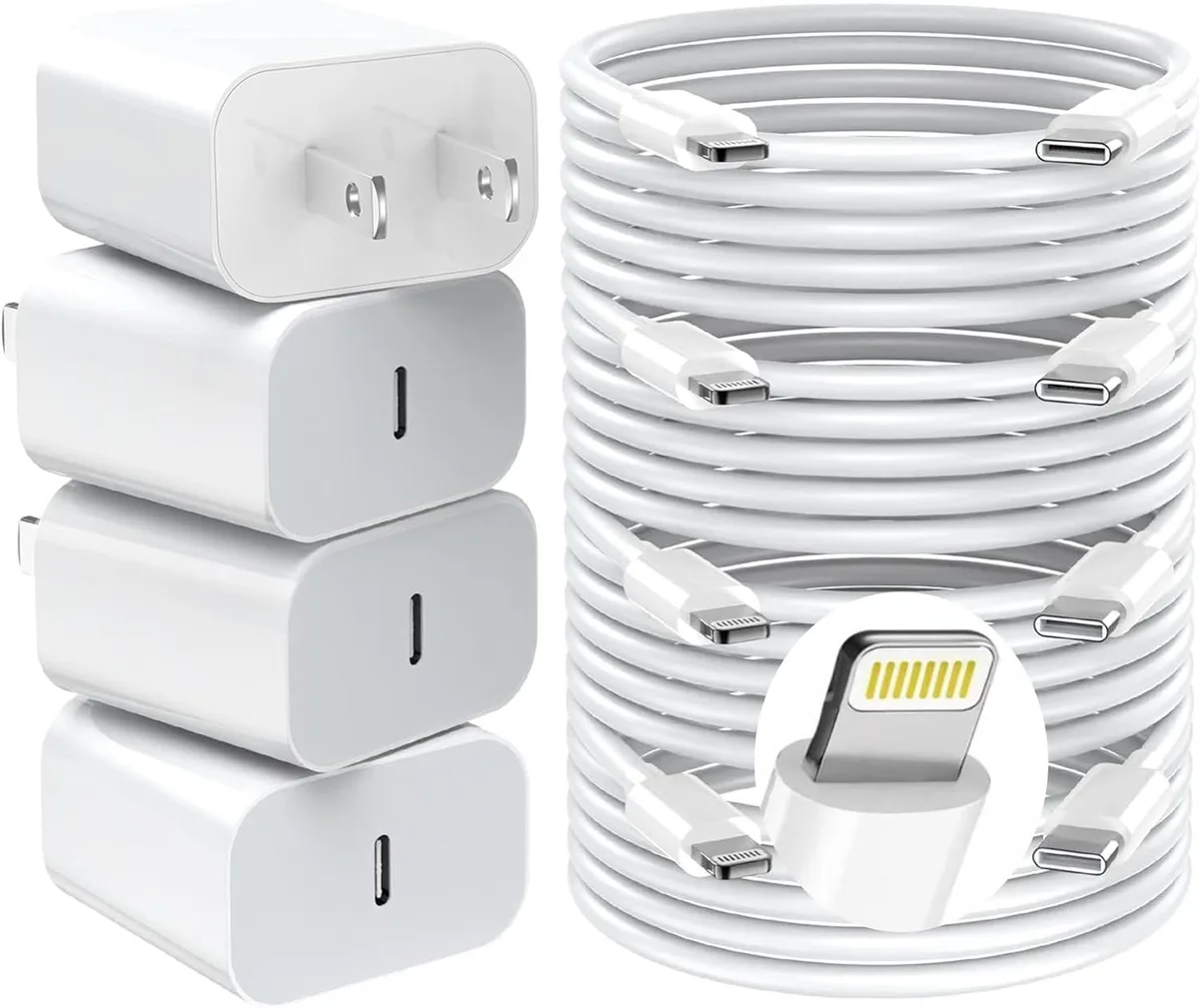 MCHOSE MCHOSE 4 Pack 20W PD USB C Charger 6FT Lightning Cable 11 12 13 14 — product photo