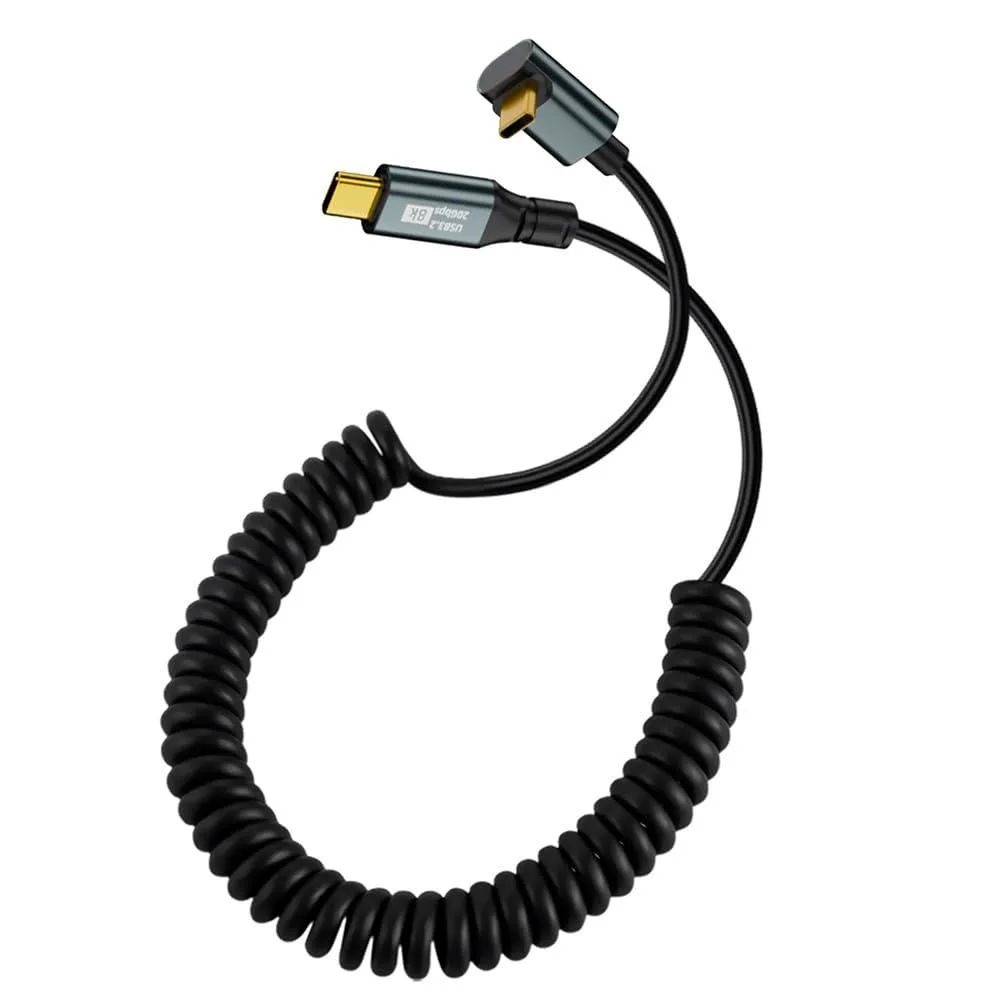 Vszerda Vszerda USB4 Stretch Up Angled Male to Male Coiled Cable 20Gbps 100W 8K 1.8M — product photo